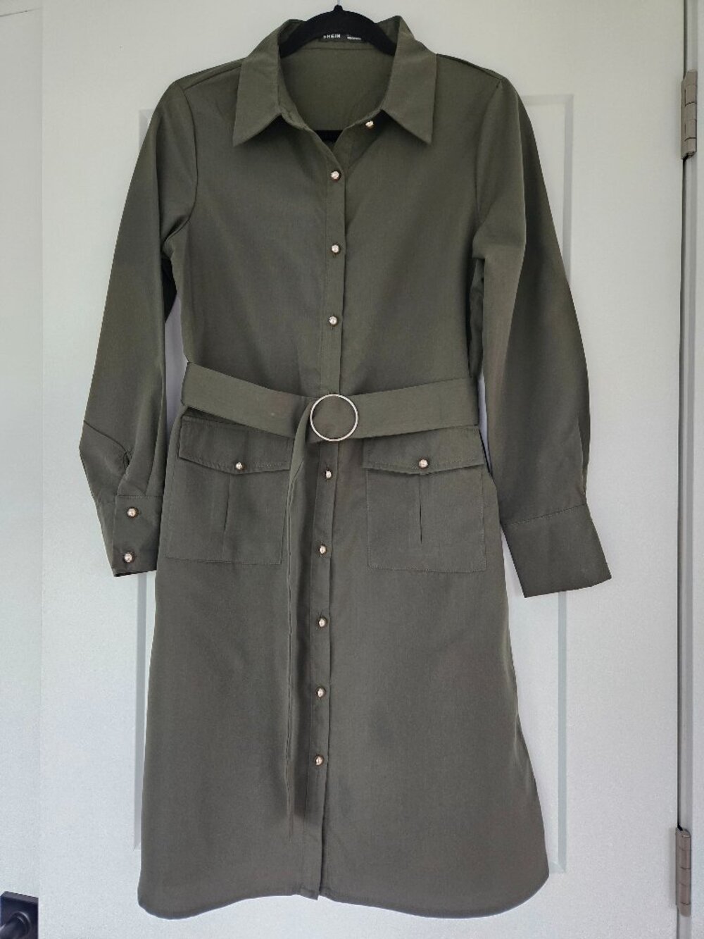 Green shirt dress